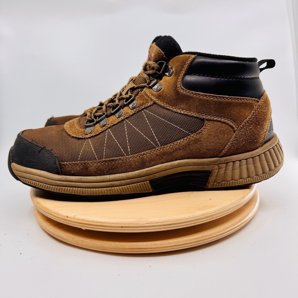 Orthofeet Hunter Hiking Shoes Men's 11 D Brown Leather Trail‎ Boots orthopedic